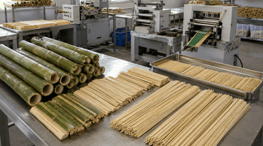 bambu untuk bahan tusuk sate