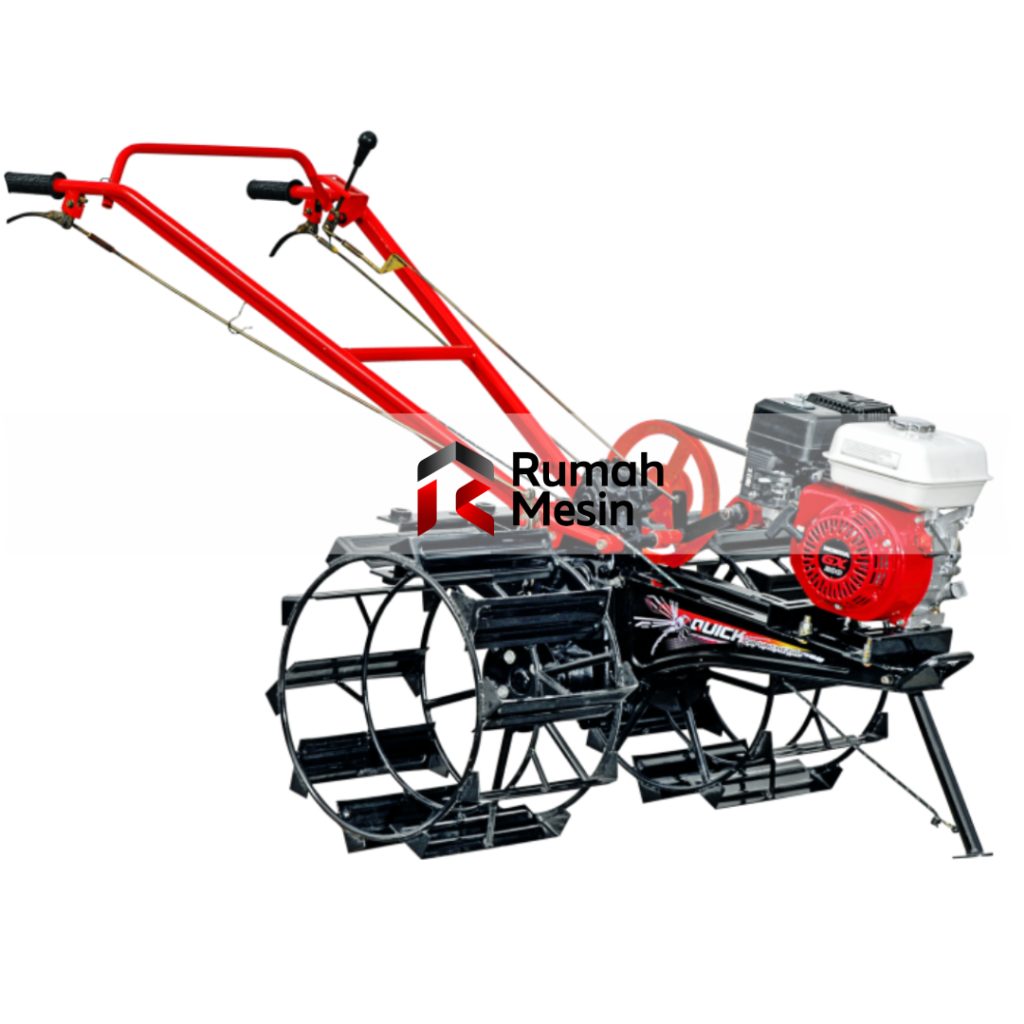 Komponen hand tractor dan bagian penggerak untuk membantu petani mengolah tanah pertanian.