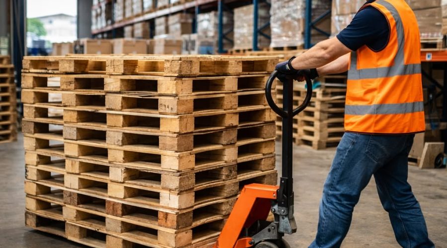 Pelajari cara mengangkat pallet ke rak dengan hand stacker, mulai dari pemeriksaan muatan hingga penempatan yang aman.