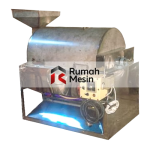 Operator mengatur suhu mesin sangrai kopi untuk mengendalikan perkembangan aroma dan warna biji selama proses penyangraian.