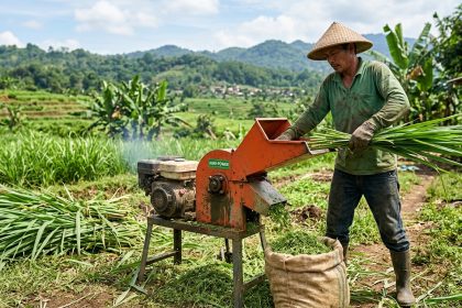 cara mengatur hasil cacahan rumput