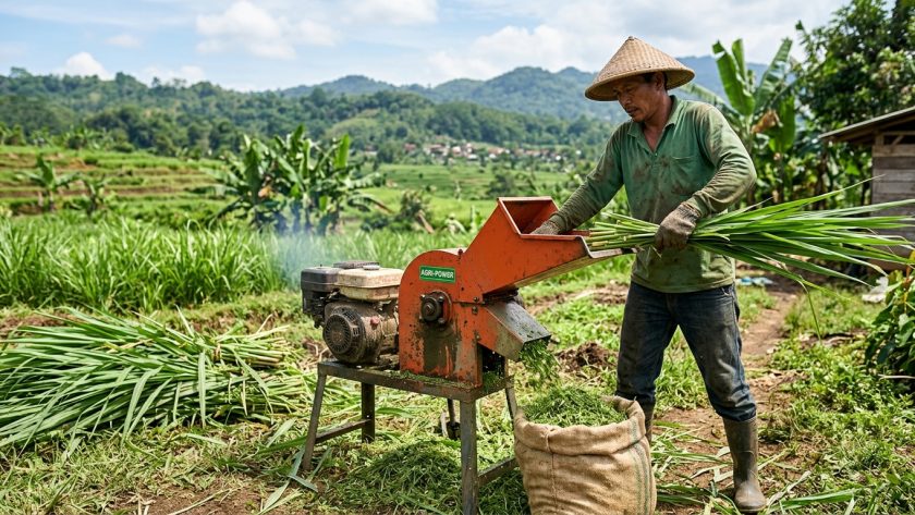 cara mengatur hasil cacahan rumput